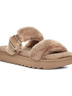 Koolaburra by UGG Amphora Furr-ah Taupe Slipper Sandals Women’s Size 10